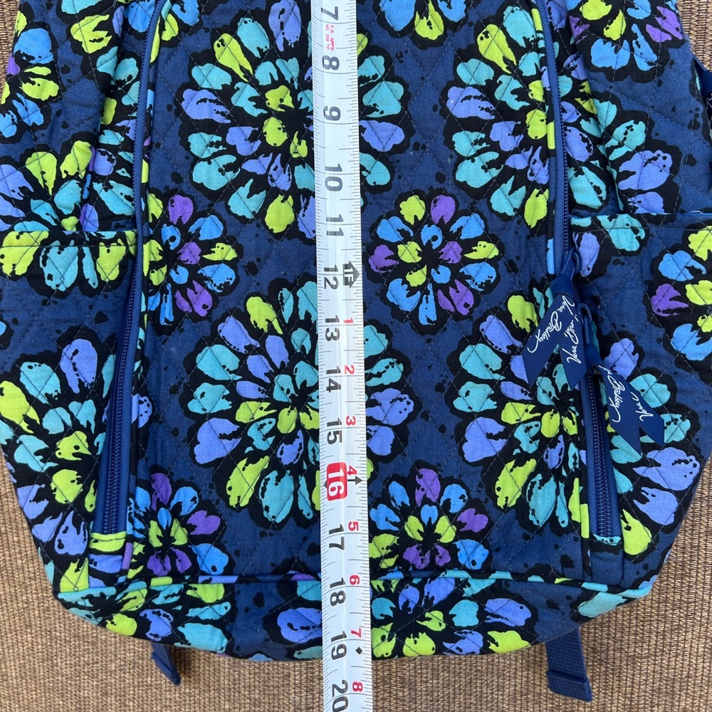 Vera Bradley Campus Laptop Backpack Indigo Pop - Picture 6 of 11